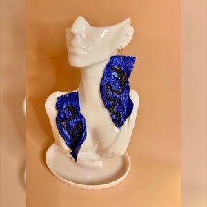 Ear Rehab Hand Made/Painted Multi-Color Leather Earrings 1-of-a-Kind